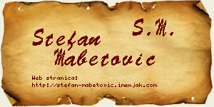 Stefan Mabetović vizit kartica